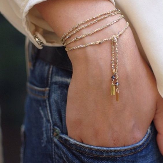 Pulsera vueltas gold brown - Imagen 2