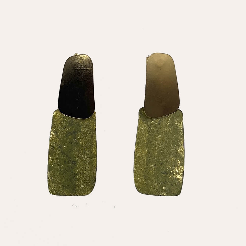 Pendientes 2 rectángulos verde