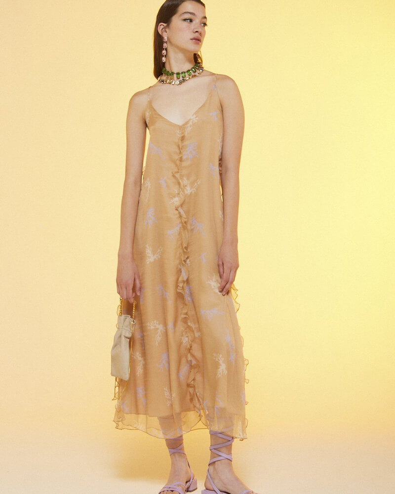 Ottod'Ame vestido porcelana con escote en V