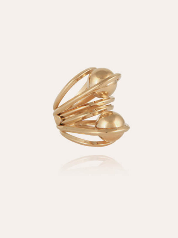 Gas Bijoux anillo Jupiter doble dorado