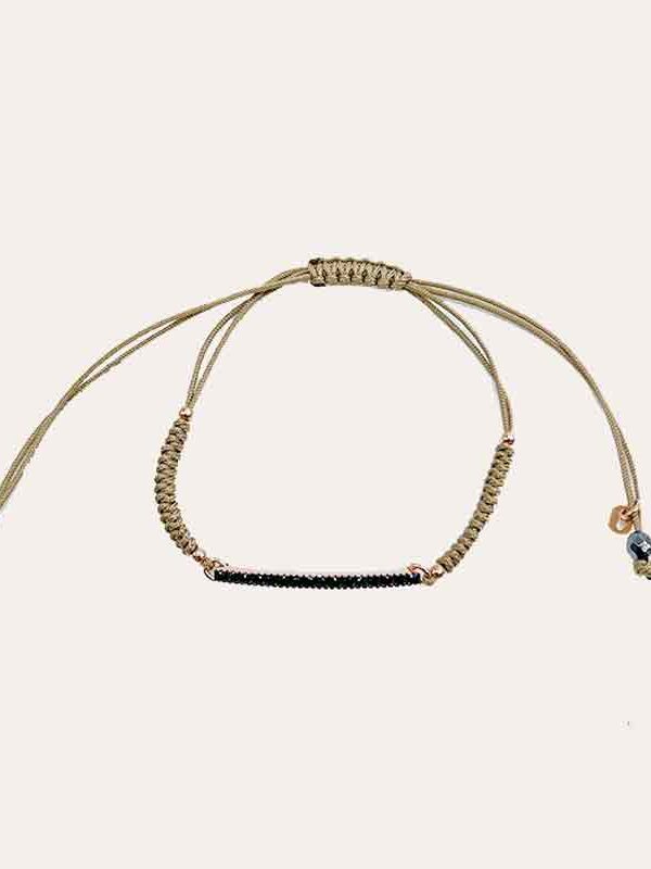 Pulsera barrita de circonitas beige