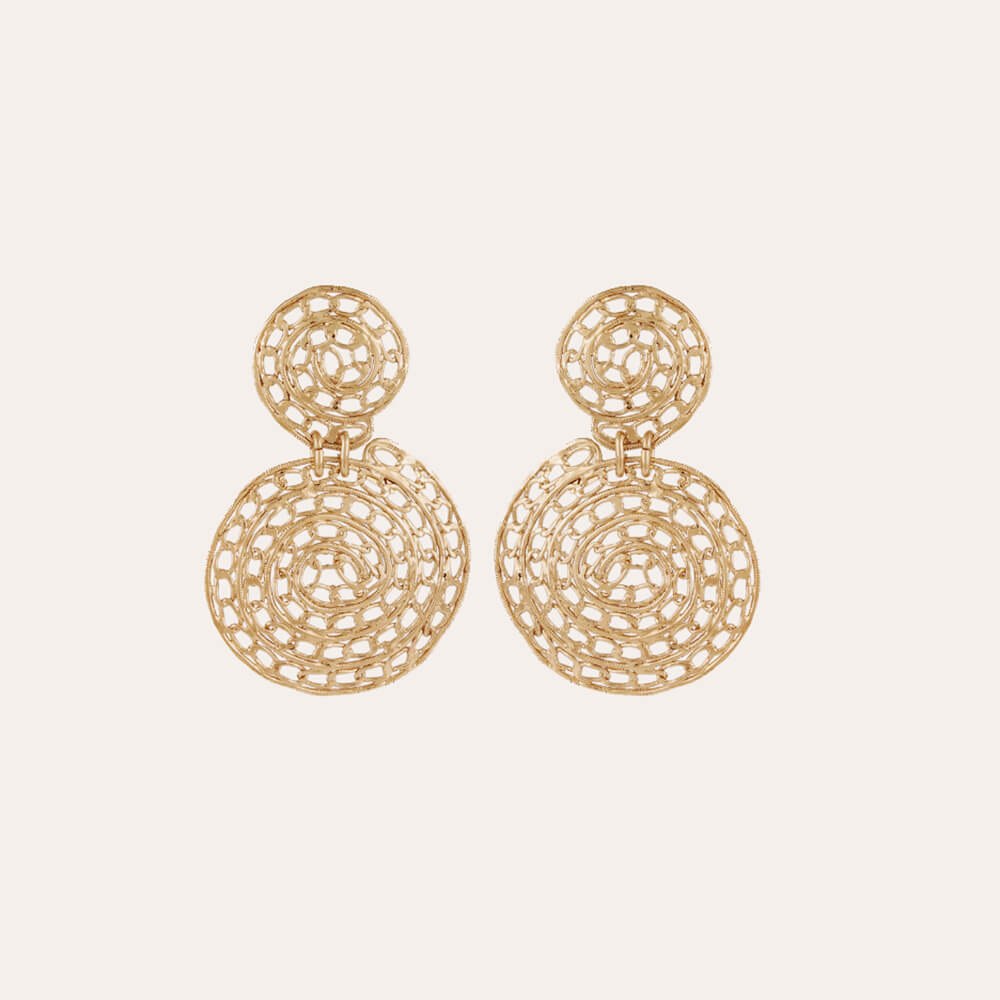 GAS BIJOUX PENDIENTES ONDE CHAIN ORO GRANDE 10455