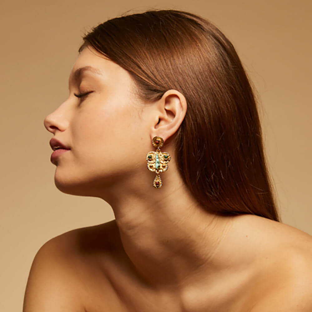 GAS BIJOUX PENDIENTES PAZ ORO MARIPOSAS MODELO 13373
