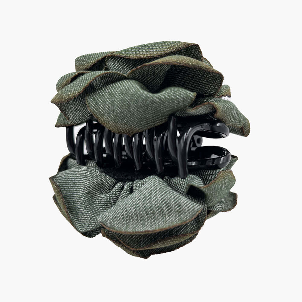 Pinza de pelo doble Flor Verde Tejano - Imagen 2
