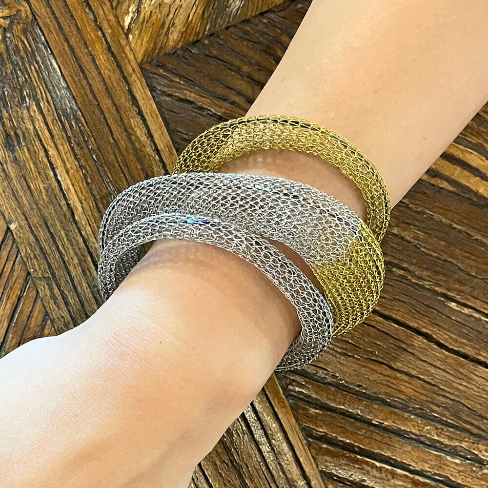 Pulsera Serpiente Plata y Oro