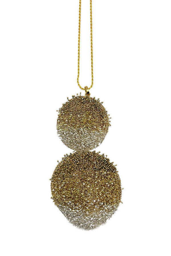 Colgante Double Dot Oro/Plata