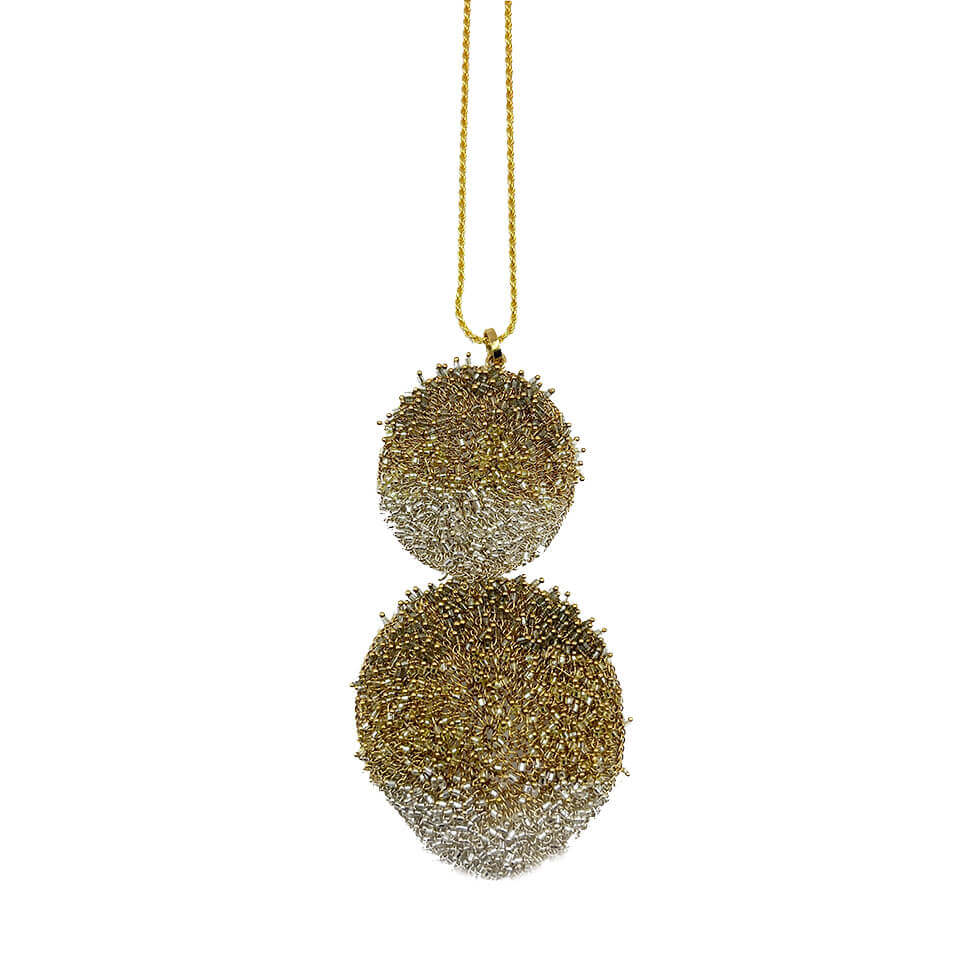 Colgante Double Dot Oro/Plata