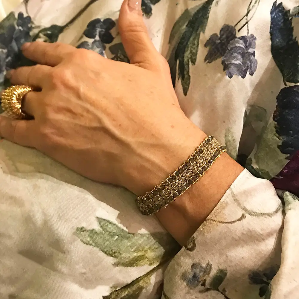 Pulsera Jaipur Piedra de Luna y Labradorita Gris