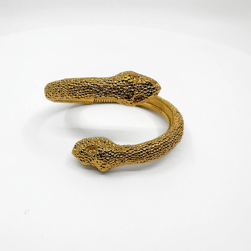 Elena Estaun Pulsera Esclava 2 cabezas serpiente Oro