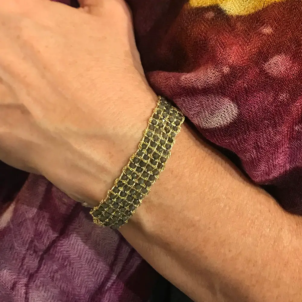 Pulsera Jaipur Piedra de Luna Gris