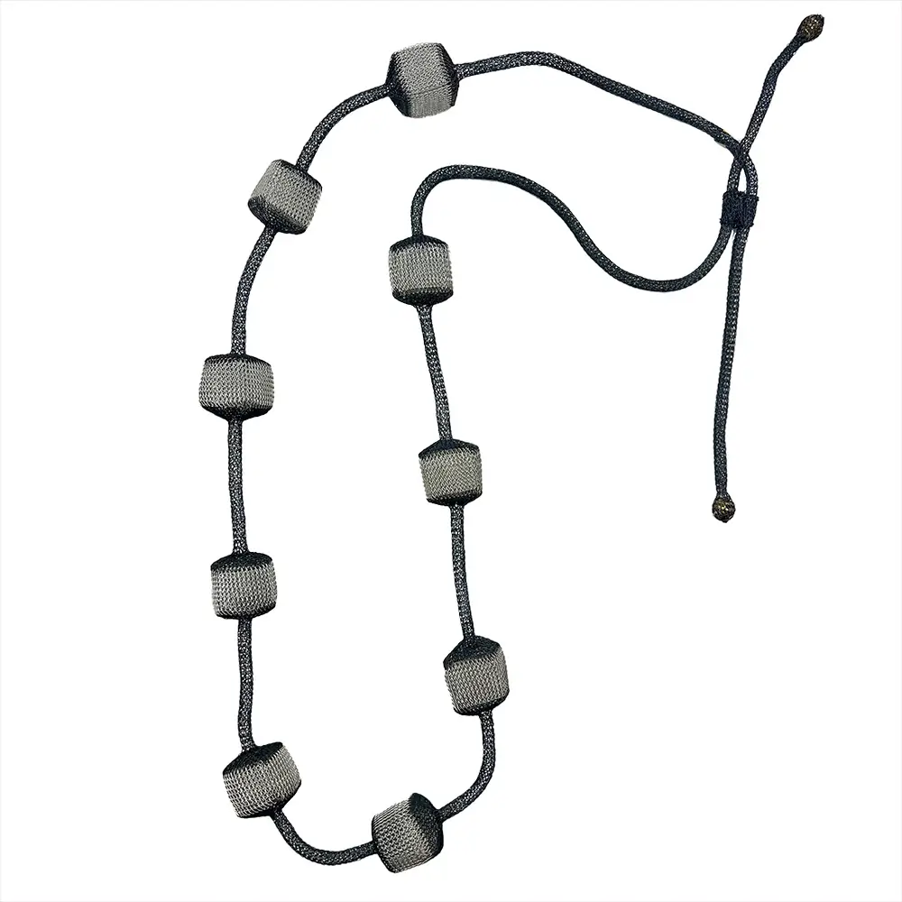 Collar Cubismo Plata y Negro