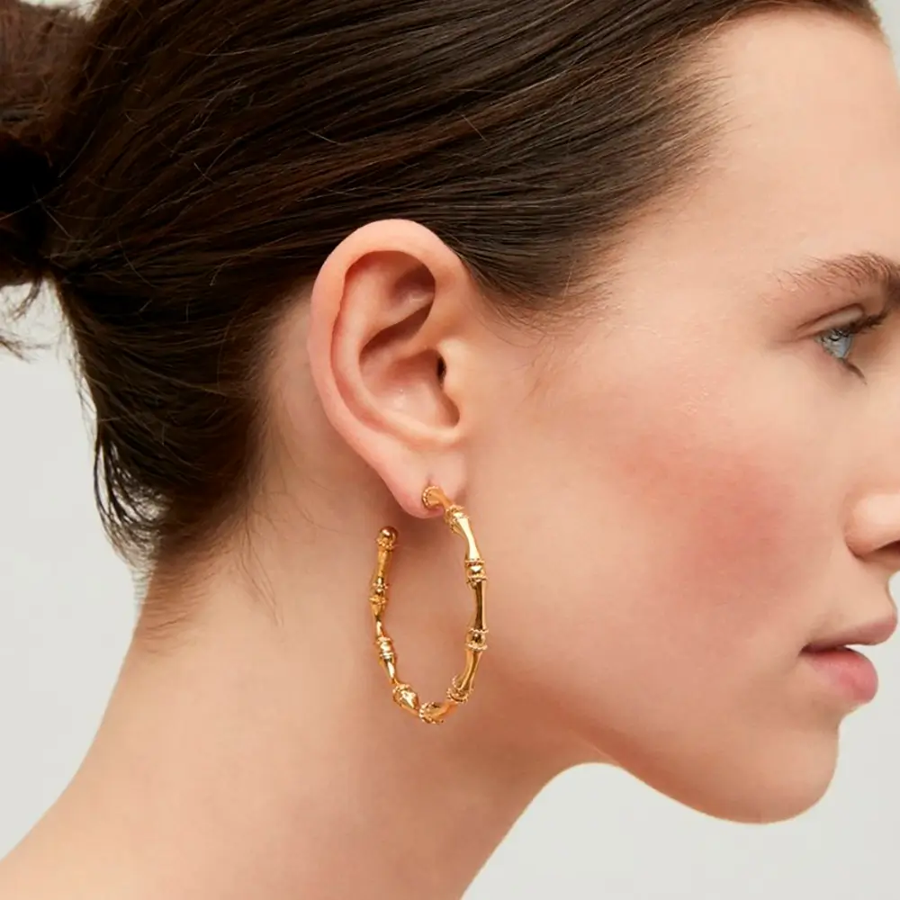Gas Bijoux Pendientes Bambu Oro