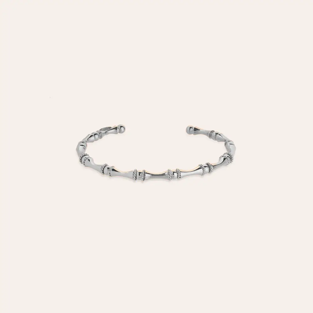 Gas Bijoux Pulsera Bambú Plata