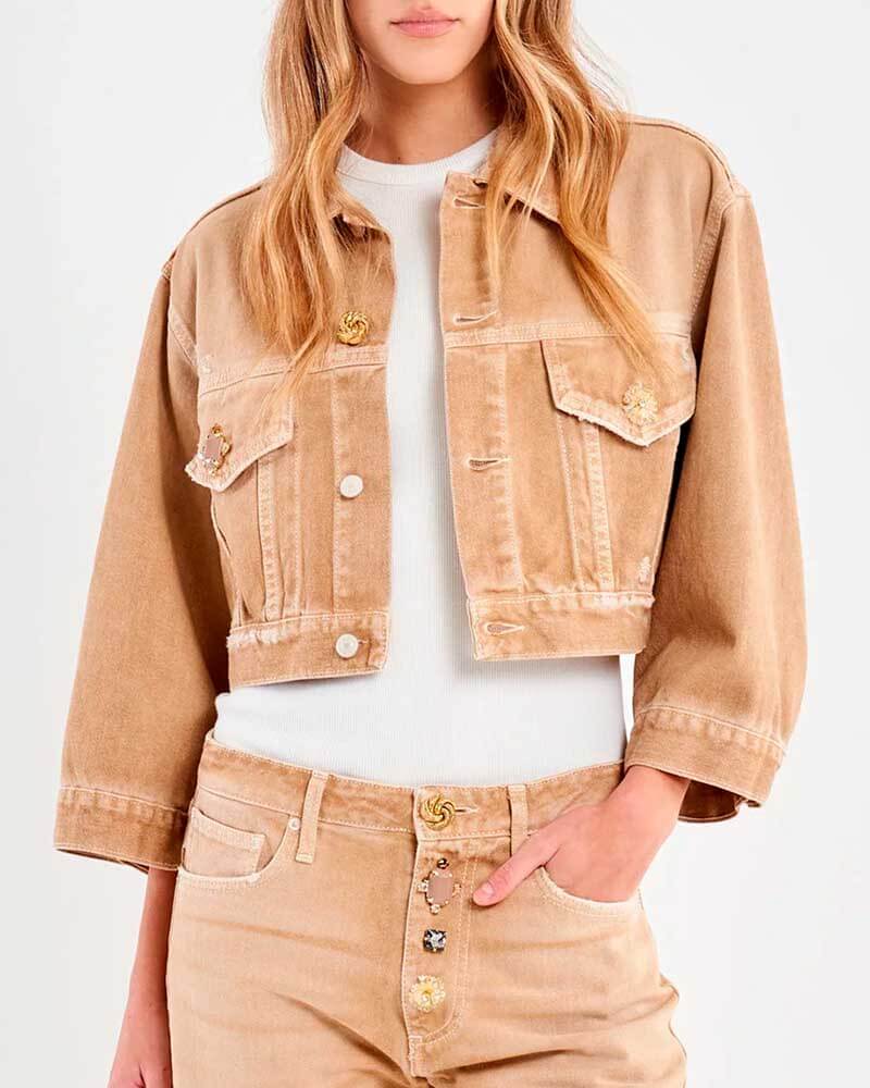 Chaqueta Tejana Yohanna Camel