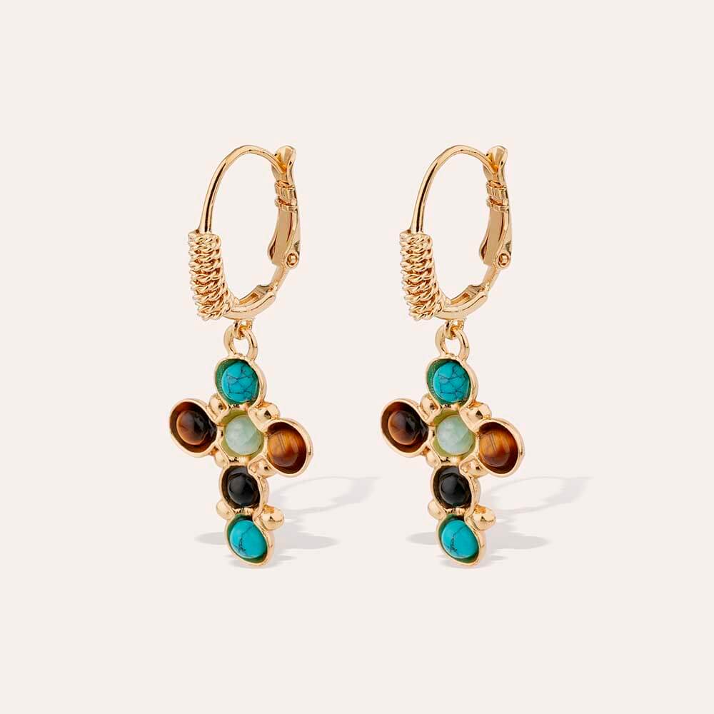 Gas Bijoux Pendientes Tao Cruzita Turquesa
