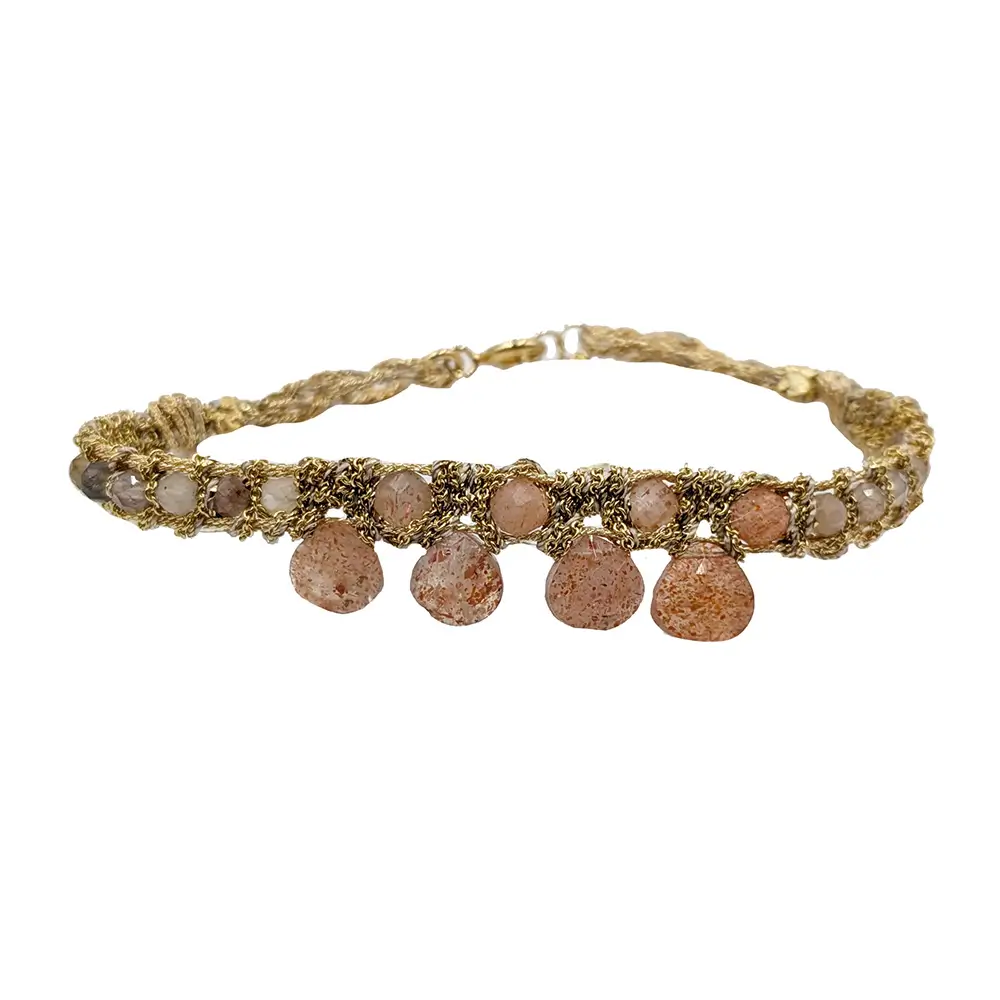 Pulsera Candy Drop Pietra Luna Gold y Pietra Luna Pesca