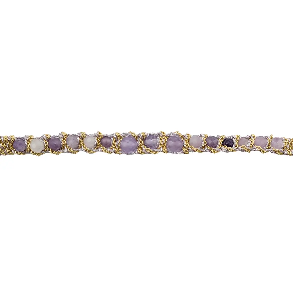 Pulsera Candy Lepidolita y Amatista - Imagen 2