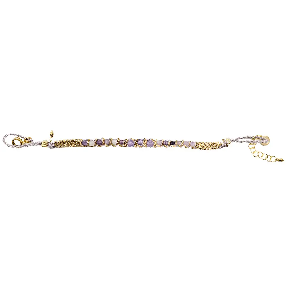 Pulsera Candy Lepidolita y Amatista - Imagen 3