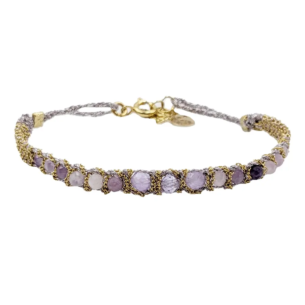 Pulsera Candy Lepidolita y Amatista