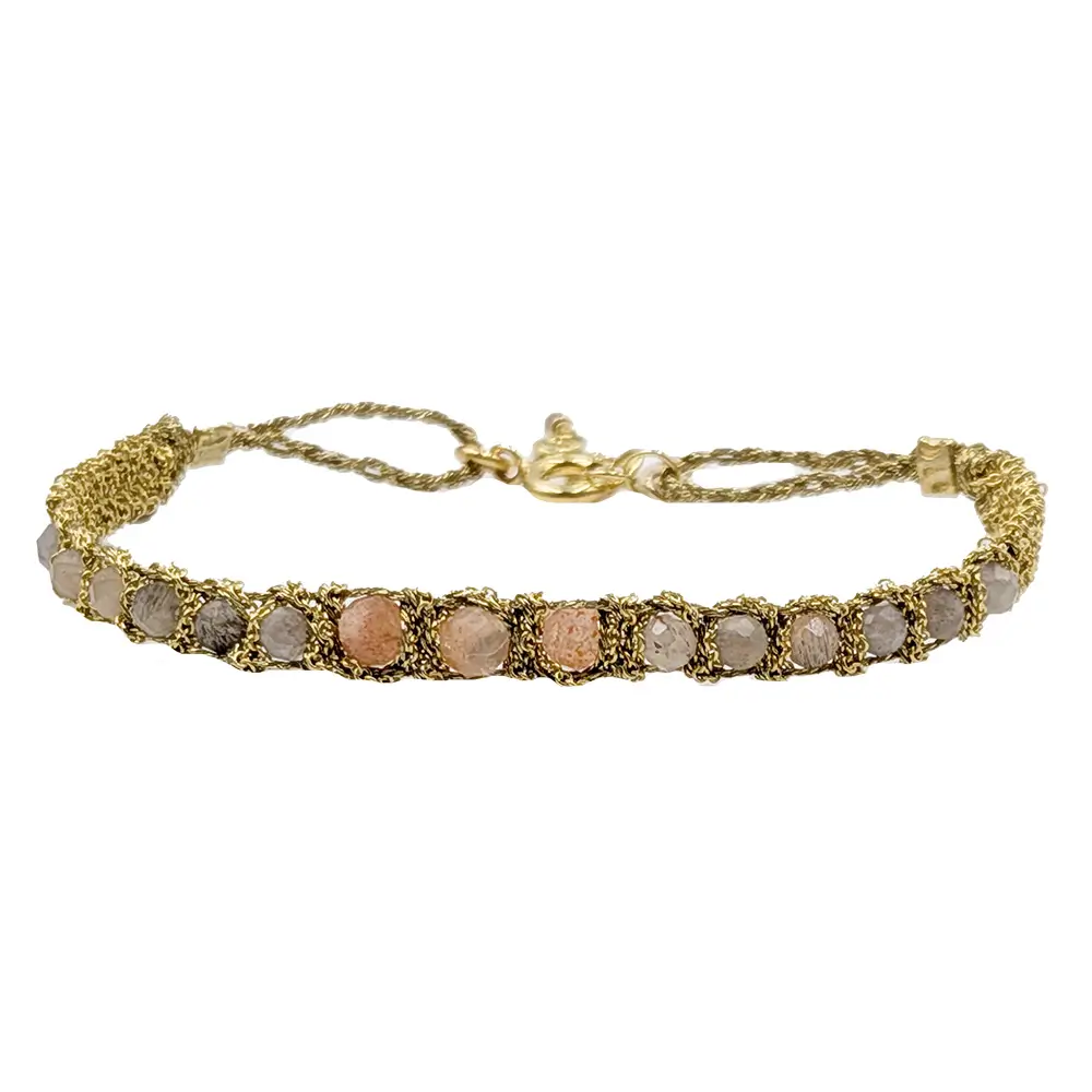 Pulsera Candy Pietra Luna Gold y Pietra Luna Pesca